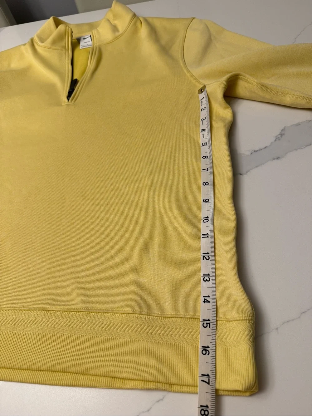 Nike Men's Yellow Quarter-Zip Sweater